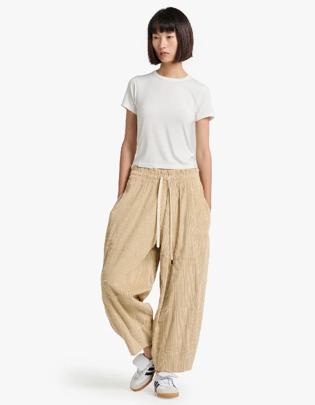 Long Rise Cord Pant - Light Tan