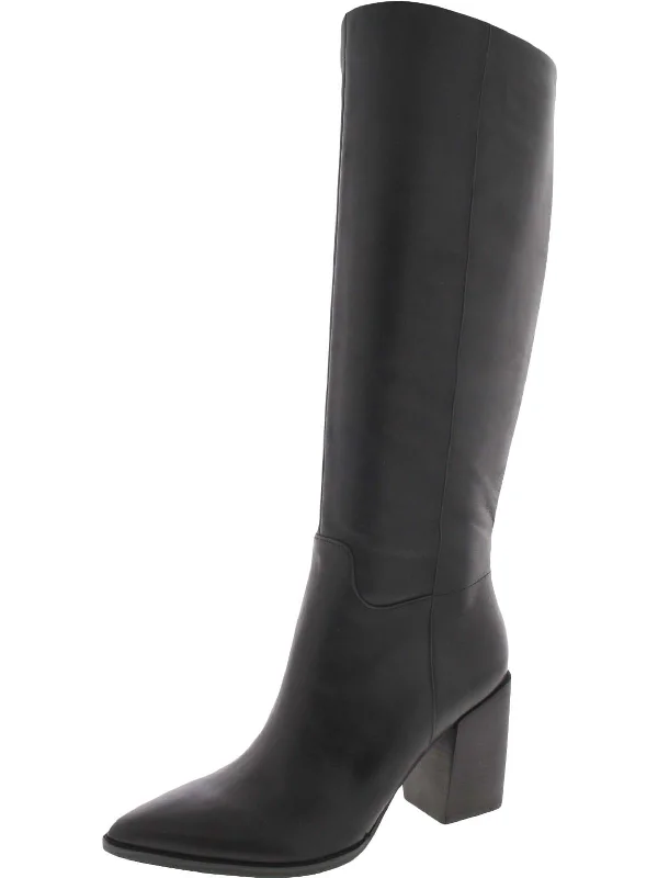 Brixe Womens Pointed Toe Leather Knee-High Boots