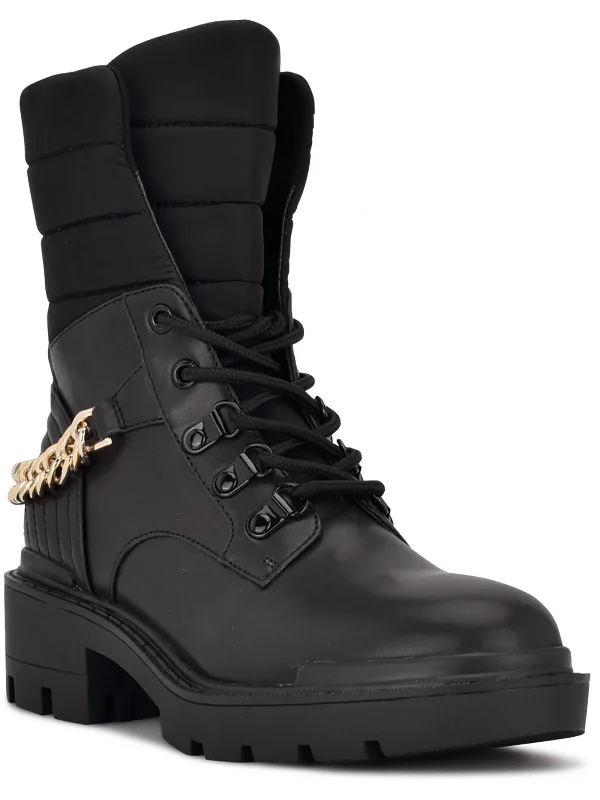 Ihad  Womens Pull On Lug Sole Combat & Lace-up Boots