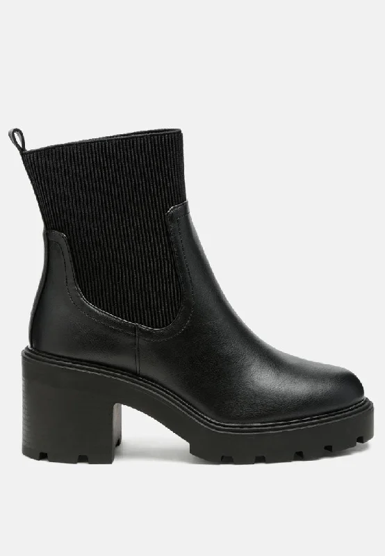 liam sock chunky chelsea boots