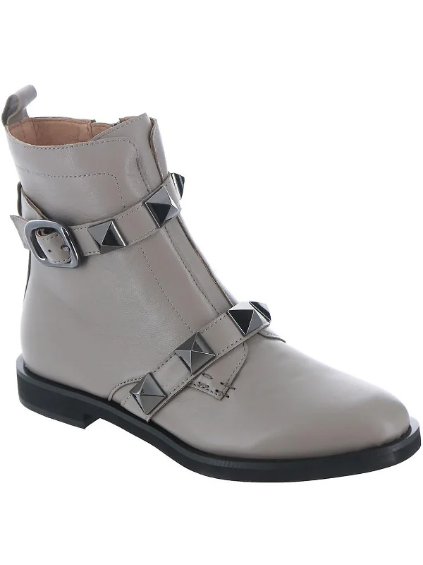 Pyramid  Womens Leather Studded Booties