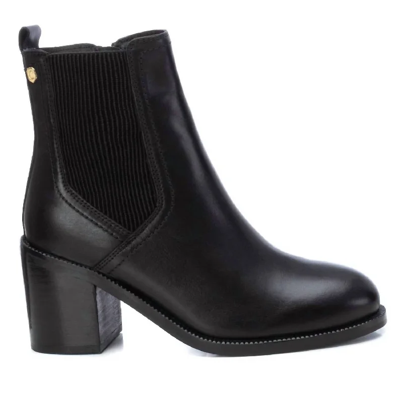 Women's Carmela Leather Booties In Black