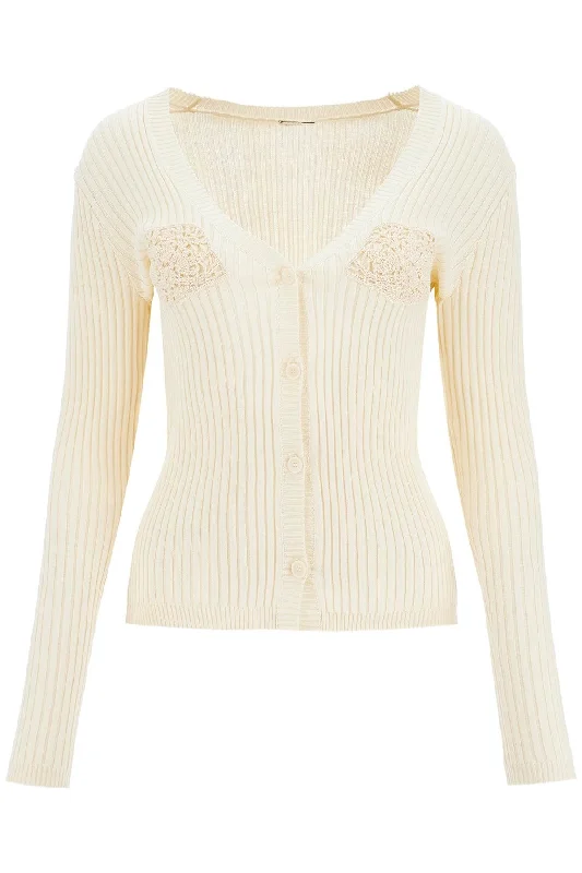 crochet insert cardigan with eight 310724 CREAM