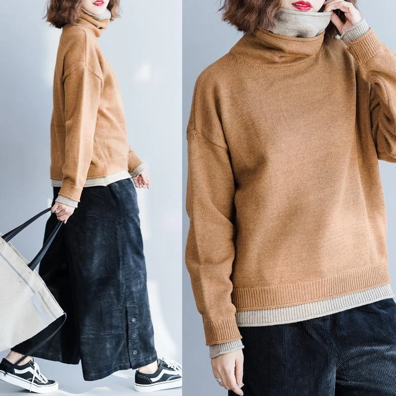 Elegant Turtleneck Loose Casual Literary Sweater