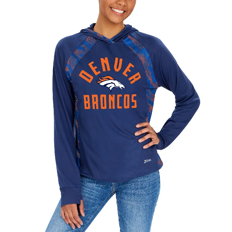 Zubaz NFL Women's Denver Broncos Elevated Hoodie W/ Team Color Viper Print