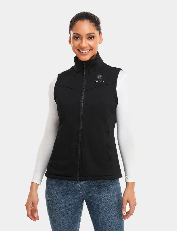 Women's Heated Fleece Vest - Black