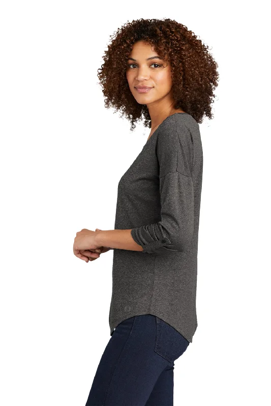 Ogio Womens Gravitate Moisture Wicking 3/4 Sleeve Scoop Neck T-Shirt - Heather Dark Grey