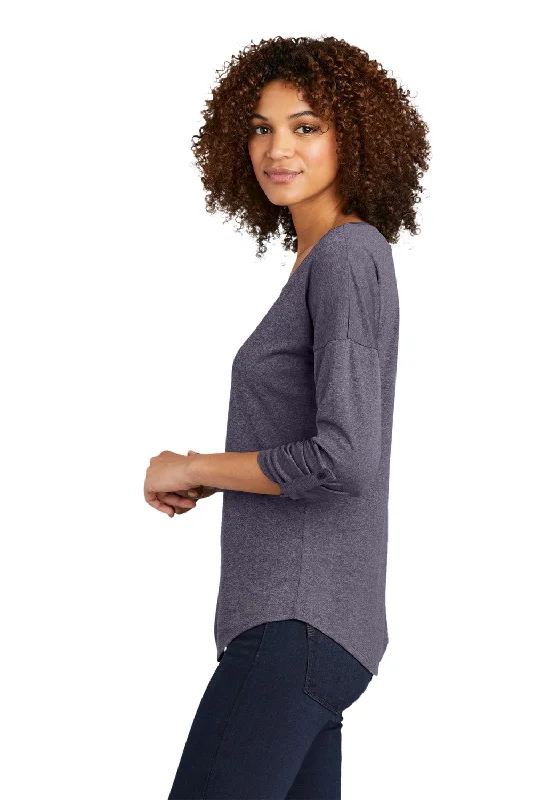 Ogio Womens Gravitate Moisture Wicking 3/4 Sleeve Scoop Neck T-Shirt - Heather Navy Blue