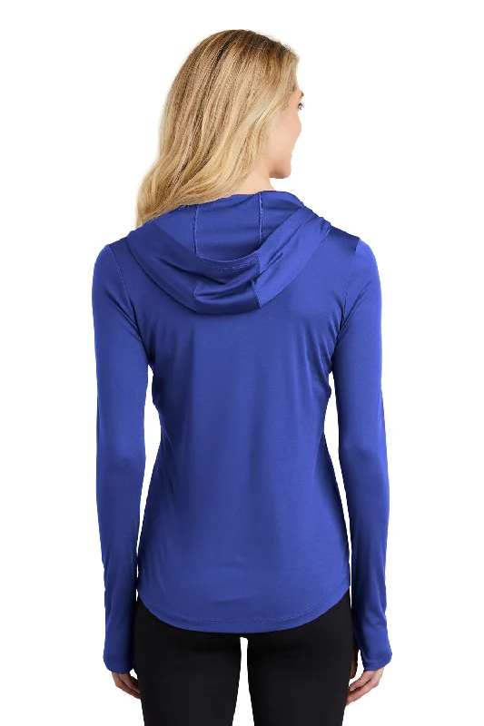 Sport-Tek Womens Competitor Moisture Wicking Long Sleeve Hooded T-Shirt Hoodie - True Royal Blue