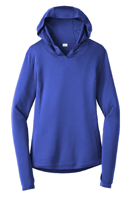 Sport-Tek Womens Competitor Moisture Wicking Long Sleeve Hooded T-Shirt Hoodie - True Royal Blue