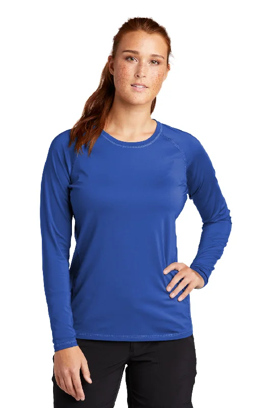 Sport-Tek Womens Rashguard Moisture Wicking Long Sleeve Crewneck T-Shirt - True Royal Blue